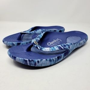 Womens Cheeks Health Sandals by Tom Little Multi Shade Blue Size 11